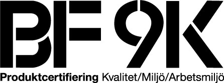 BF 9K Produktcertifiering Kvalitet/Miljö/Arbetsmiljö