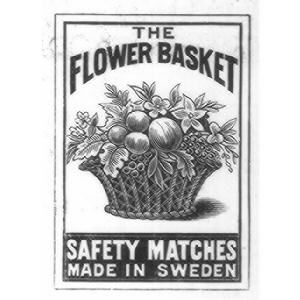 THE FLOWER BASKET SAFETY MATCHES MADE IN SWEDEN
