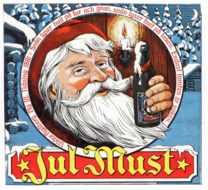 Jul Must Viktor Rydberg Ny III. Tidning 1881: Snön lyser hvit på fur och gran, snön lyser hvit på taken. Endast tomten är vaken.